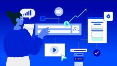 A person typing on a laptop at night, focused on multi-channel marketing automation tasks.